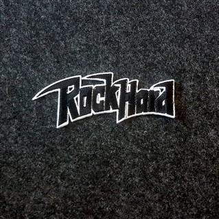 ROCK HARD - Logo Aufnäher - schwarz / Patch (Cutout)